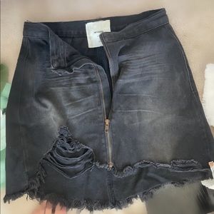One Teaspoon - Black Denim Skirt